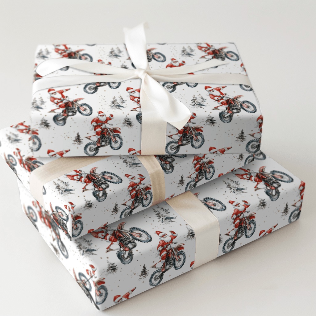 Merry Motocross - Wrapping Paper - Aspen & Arlo