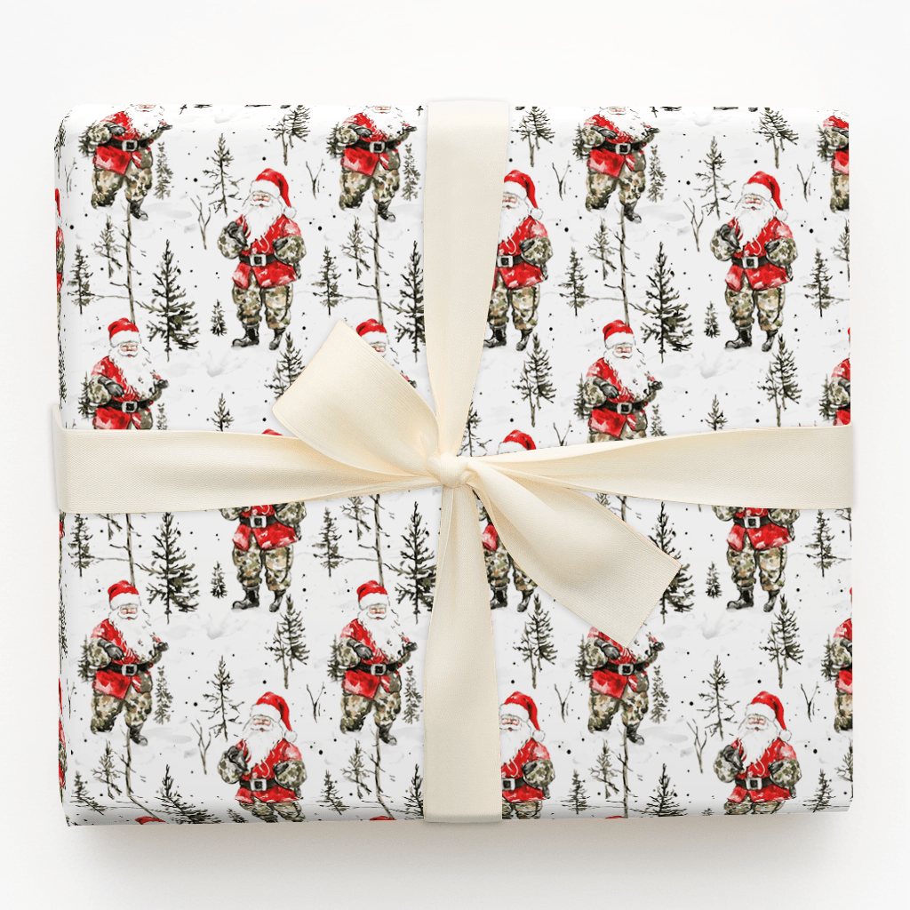 Snow Hunt Santa - Wrapping Paper - Aspen & Arlo