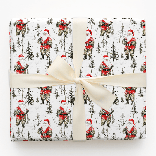 Snow Hunt Santa - Wrapping Paper - Aspen & Arlo