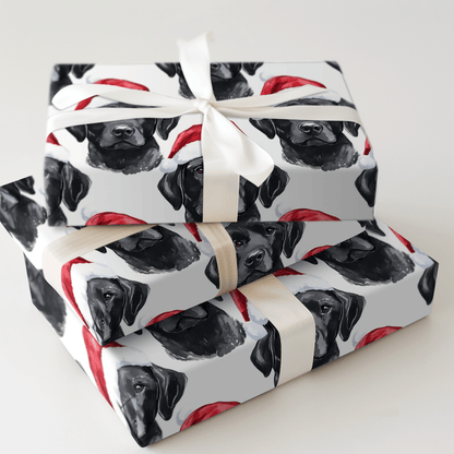 Black Lab Santa - Wrapping Paper - Aspen & Arlo