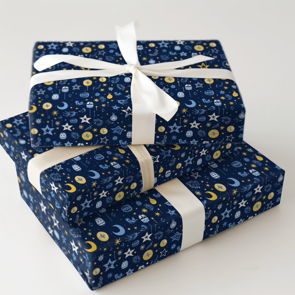 Blue Star Sky - Wrapping Paper - Aspen & Arlo