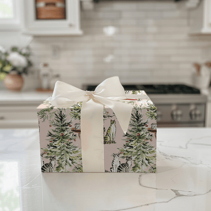 Blush Cat Christmas - Wrapping Paper - Aspen & Arlo