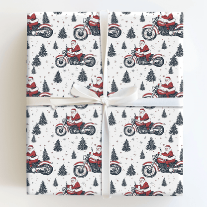 Santa's Hot Rod - Wrapping Paper - Aspen & Arlo