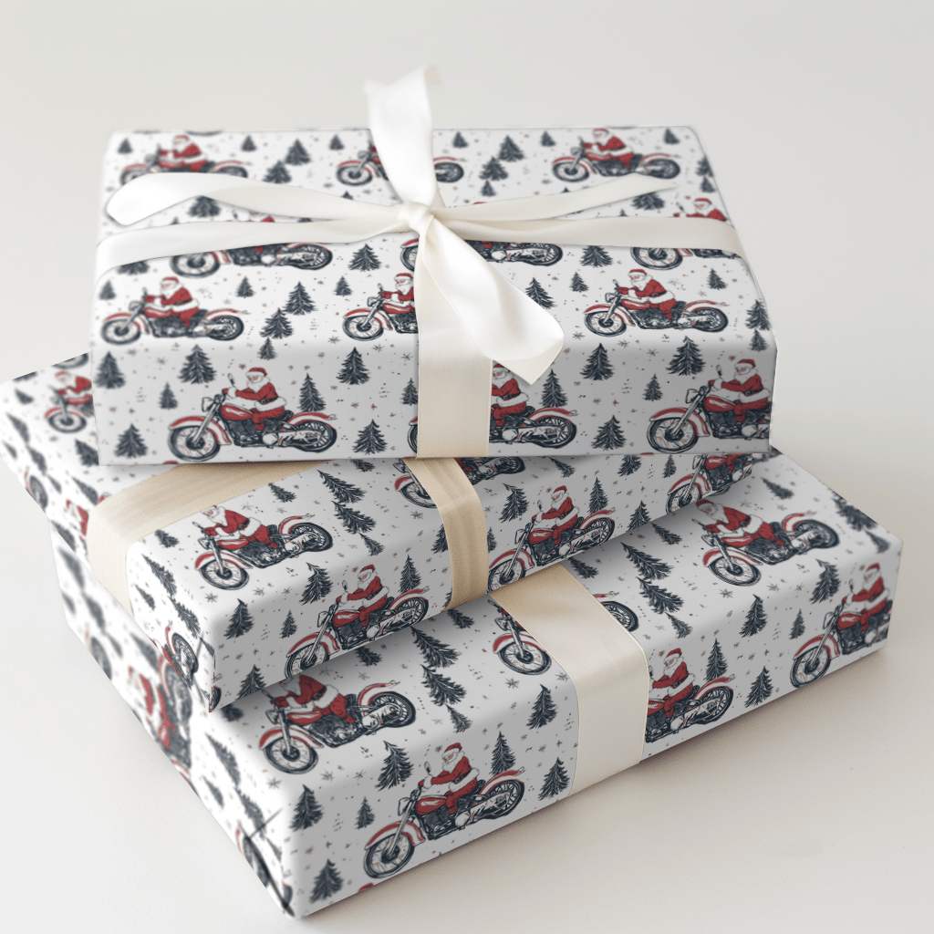 Santa's Hot Rod - Wrapping Paper - Aspen & Arlo