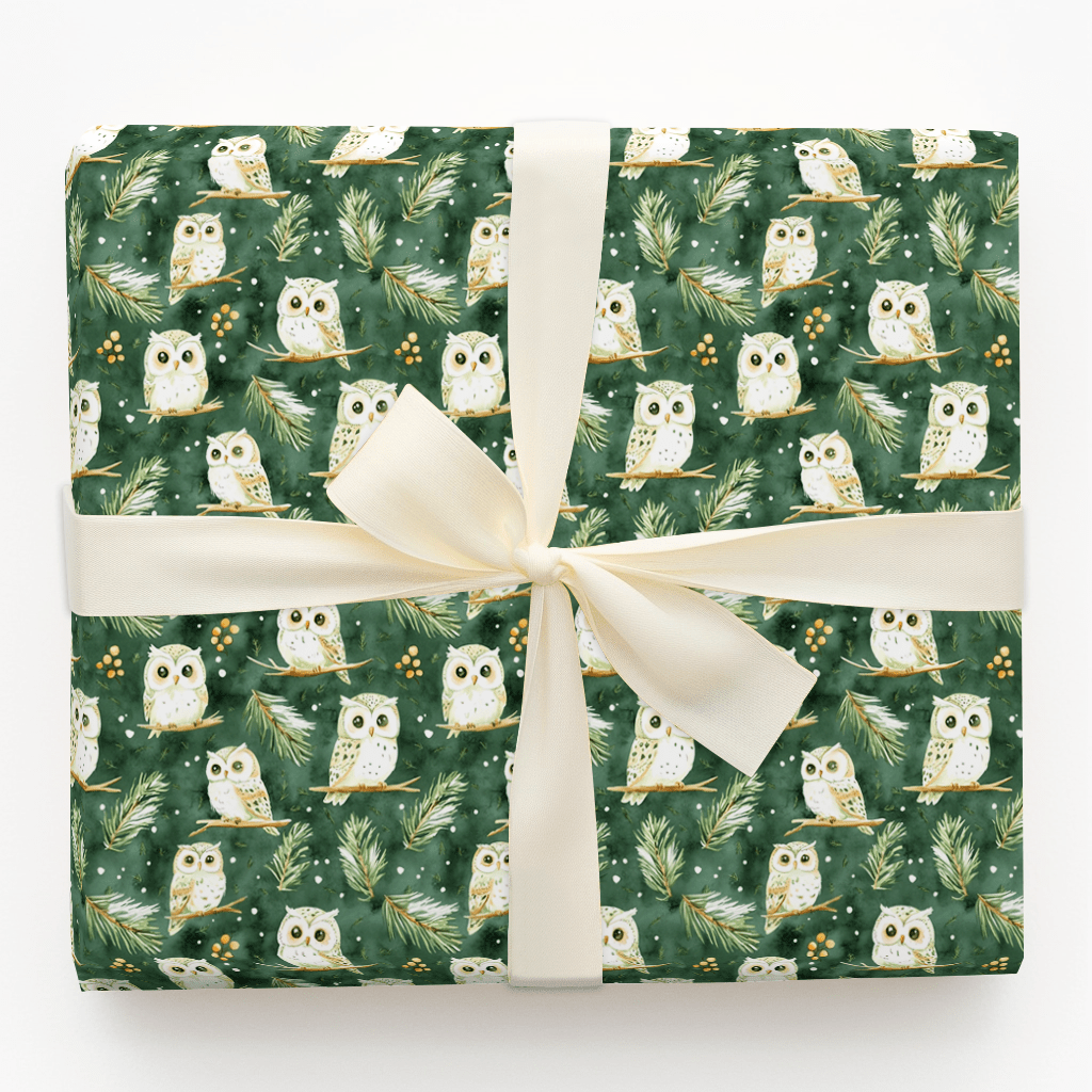 Owl Be Home for Christmas - Wrapping Paper - Aspen & Arlo