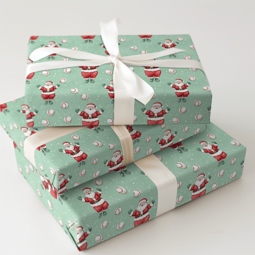 Home Run Claus - Wrapping Paper - Aspen & Arlo