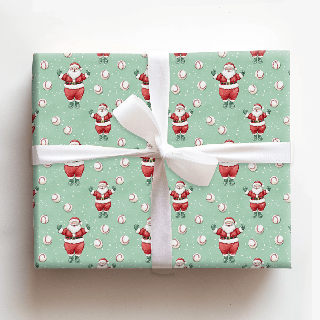 Home Run Claus - Wrapping Paper - Aspen & Arlo