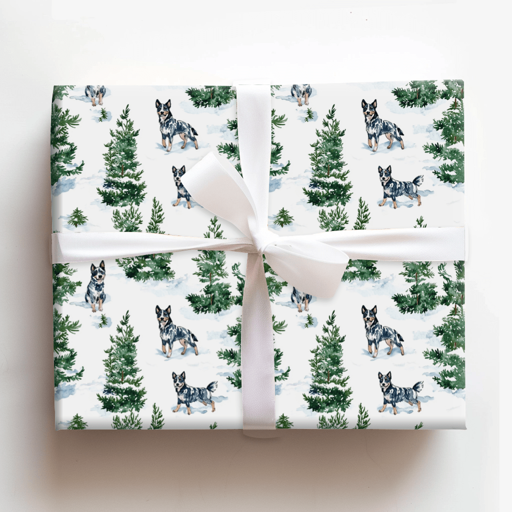 Snow Day for Blue Heelers - Wrapping Paper - Aspen & Arlo