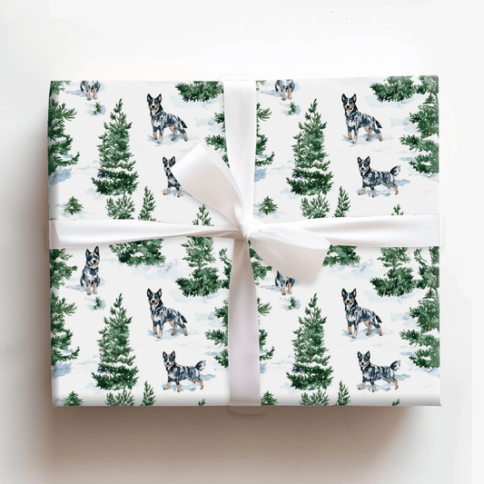 Snow Day for Blue Heelers - Wrapping Paper - Aspen & Arlo