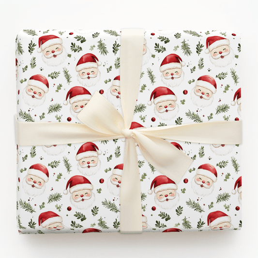 Cheery Santa - Wrapping Paper - Aspen & Arlo