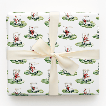 Claus on the Course - Wrapping Paper - Aspen & Arlo