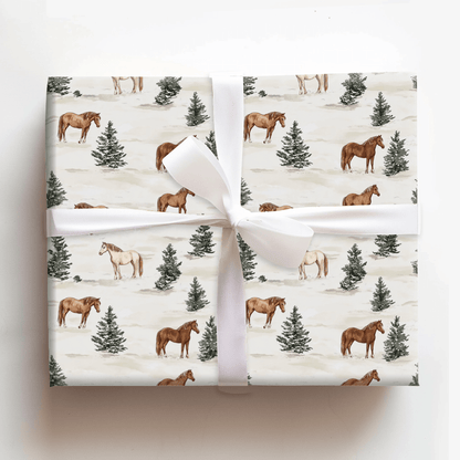 Snow Day with Horses - Wrapping Paper - Aspen & Arlo