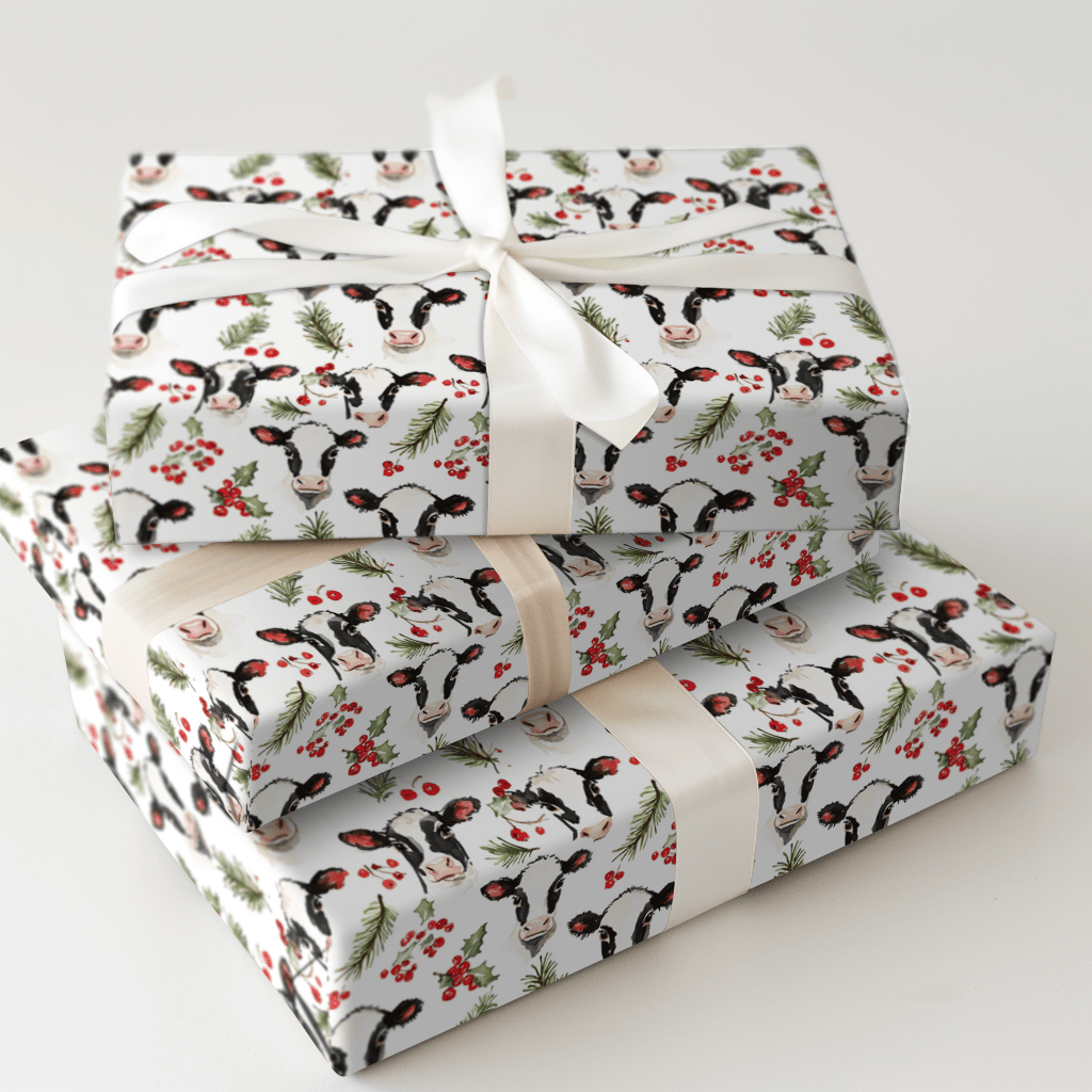Moo - rry and Bright - Wrapping Paper - Aspen & Arlo