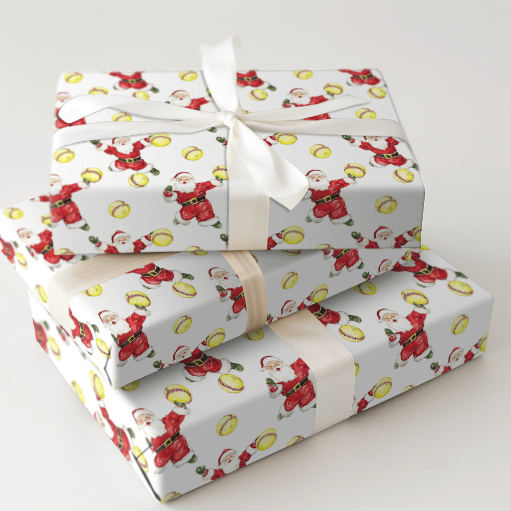 Santa Softpitch - Wrapping Paper - Aspen & Arlo