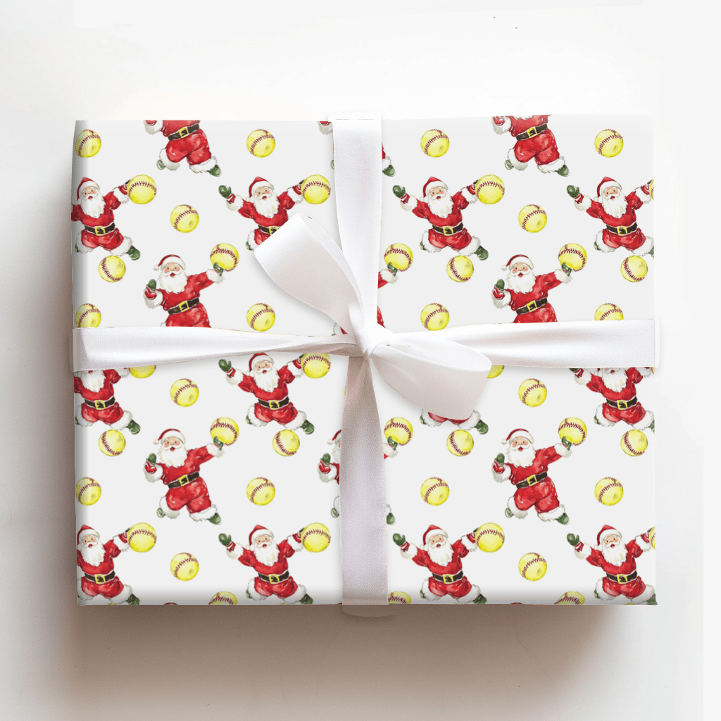 Santa Softpitch - Wrapping Paper - Aspen & Arlo