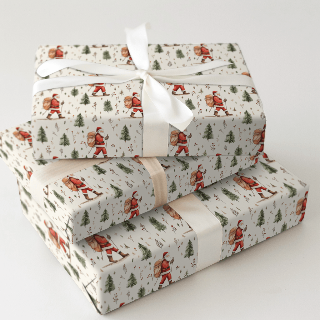 Hike Santa Hike - Wrapping Paper - Aspen & Arlo