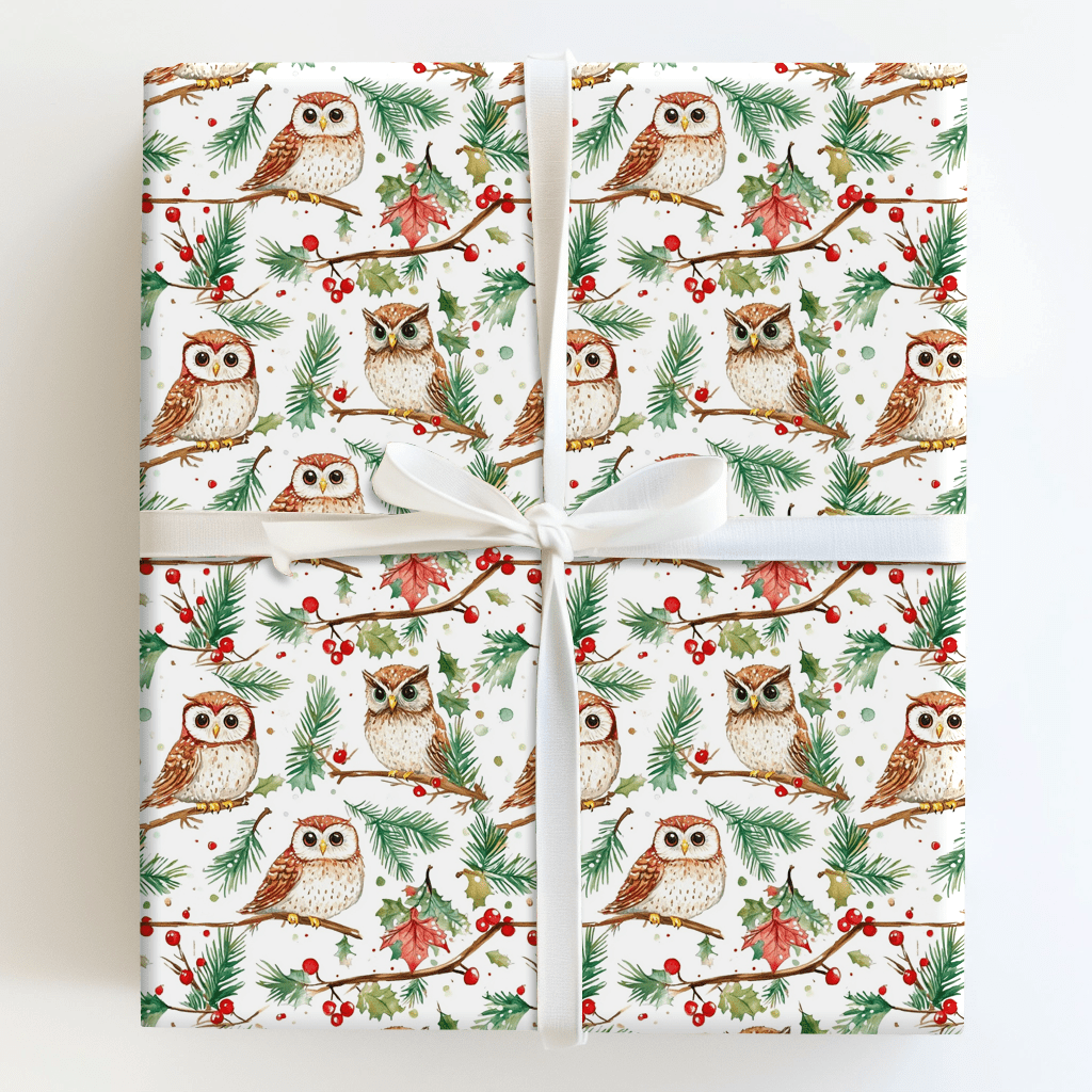 Hooting Holidays - Wrapping Paper - Aspen & Arlo