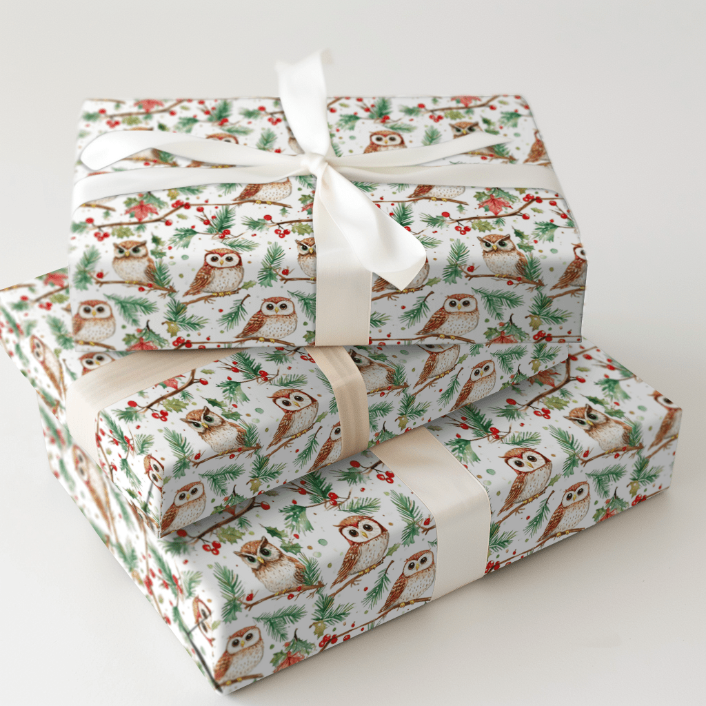 Hooting Holidays - Wrapping Paper - Aspen & Arlo
