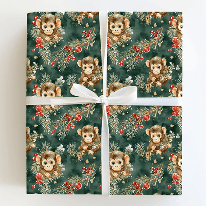 Monkeying Around the Tree - Wrapping Paper - Aspen & Arlo