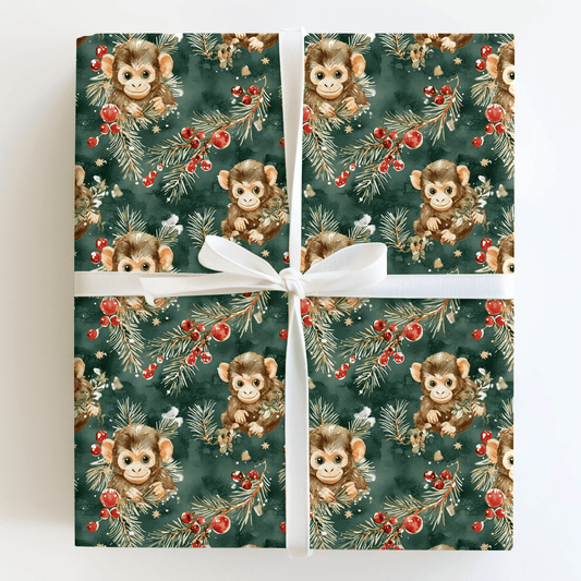 Monkeying Around the Tree - Wrapping Paper - Aspen & Arlo