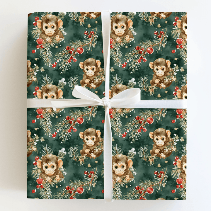 Monkeying Around the Tree - Wrapping Paper - Aspen & Arlo