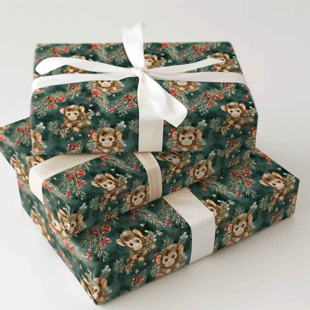 Monkeying Around the Tree - Wrapping Paper - Aspen & Arlo