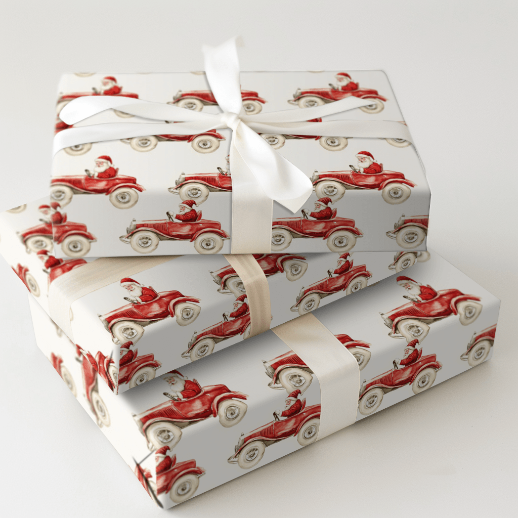 Sleigh Car - Wrapping Paper - Aspen & Arlo