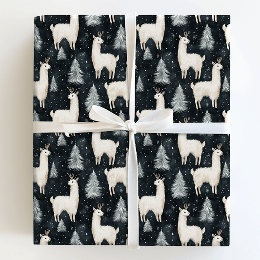 Llama and Lights - Wrapping Paper - Aspen & Arlo