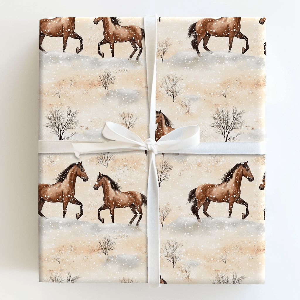 Snow Day for Arabian Horse - Wrapping Paper - Aspen & Arlo