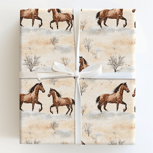 Snow Day for Arabian Horse - Wrapping Paper - Aspen & Arlo