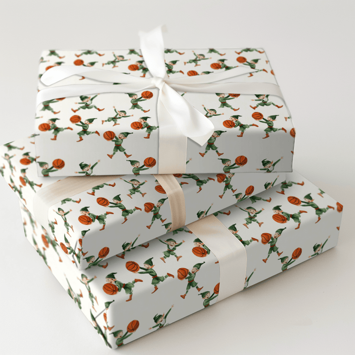 Elf on the Fast Break - Wrapping Paper - Aspen & Arlo