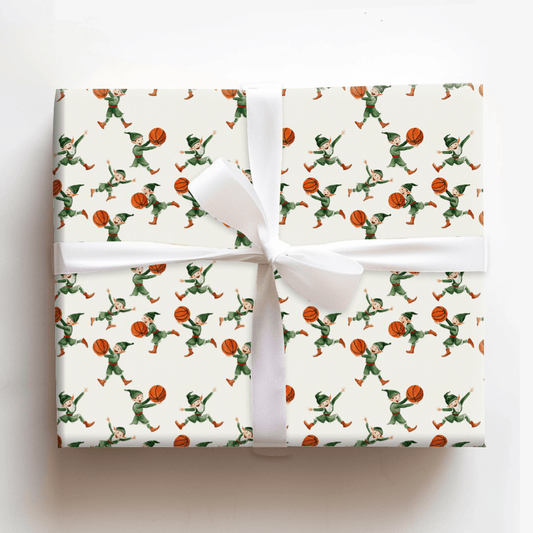 Elf on the Fast Break - Wrapping Paper - Aspen & Arlo