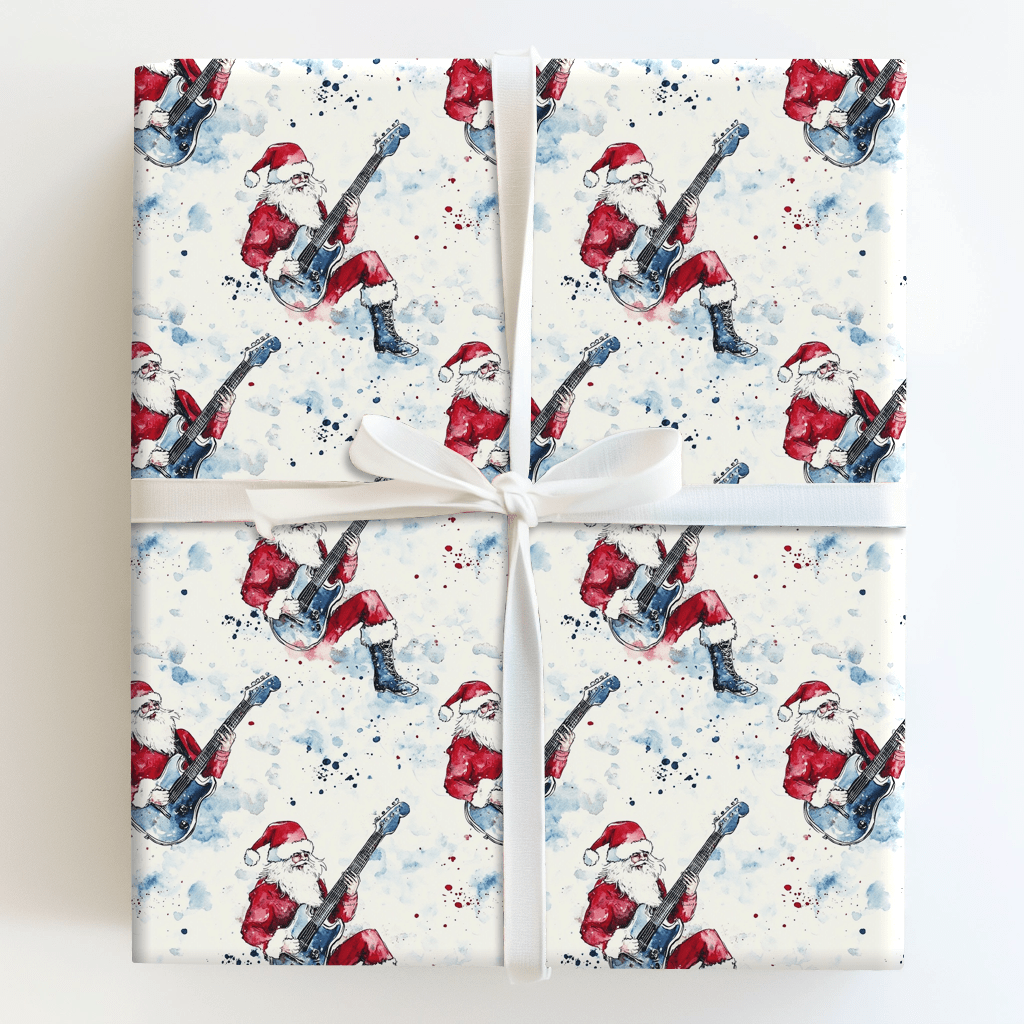 Guitar Claus - Wrapping Paper - Aspen & Arlo