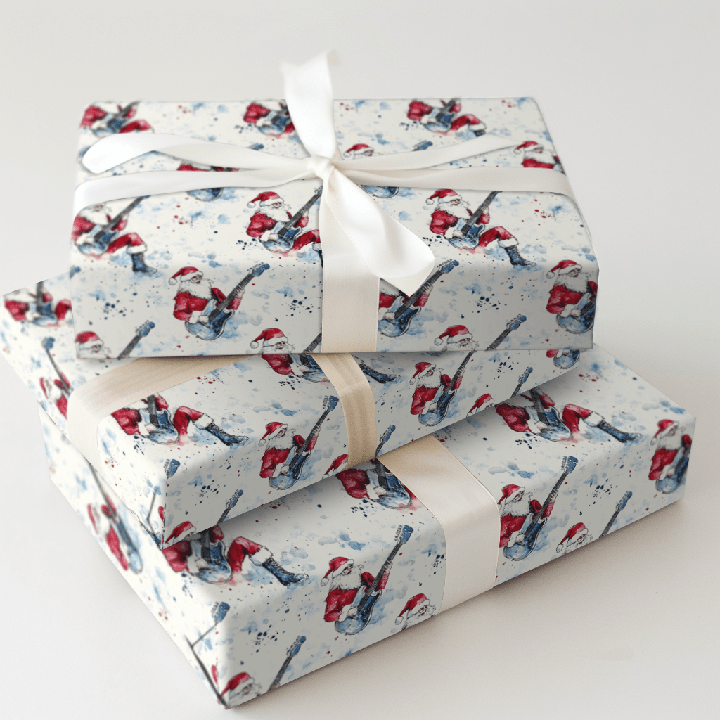 Guitar Claus - Wrapping Paper - Aspen & Arlo