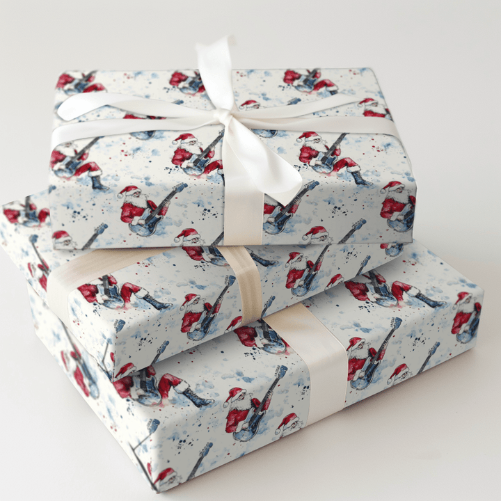 Guitar Claus - Wrapping Paper - Aspen & Arlo