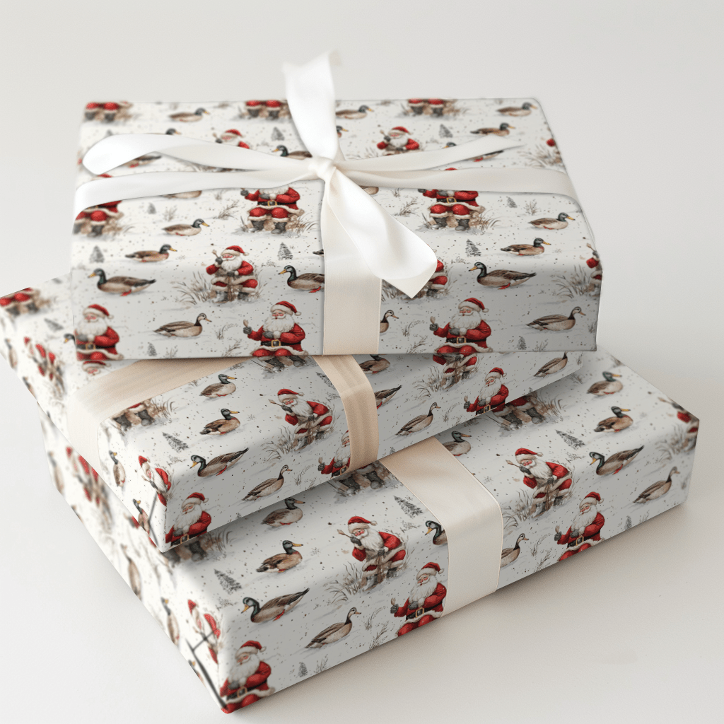 Duck Santa - Wrapping Paper - Aspen & Arlo