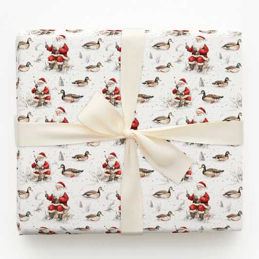 Duck Santa - Wrapping Paper - Aspen & Arlo