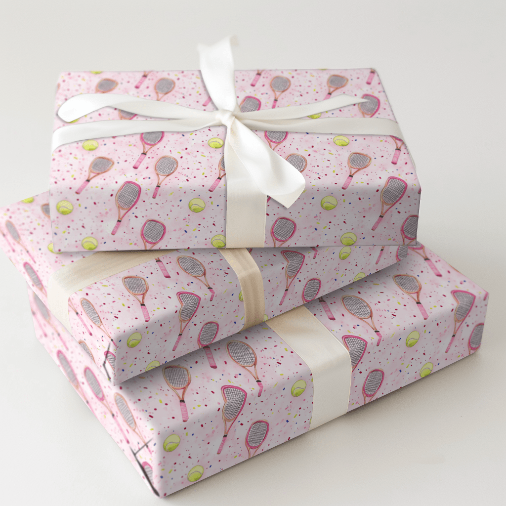Pink Racket - Wrapping Paper - Aspen & Arlo