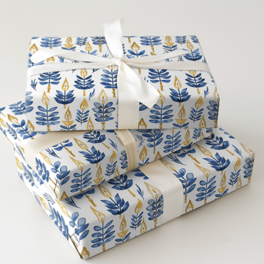 Maccabee Lights - Wrapping Paper - Aspen & Arlo