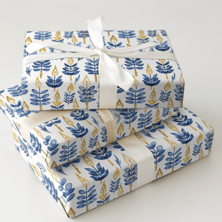 Maccabee Lights - Wrapping Paper - Aspen & Arlo