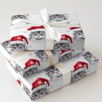 Maine Coon Santa - Wrapping Paper - Aspen & Arlo