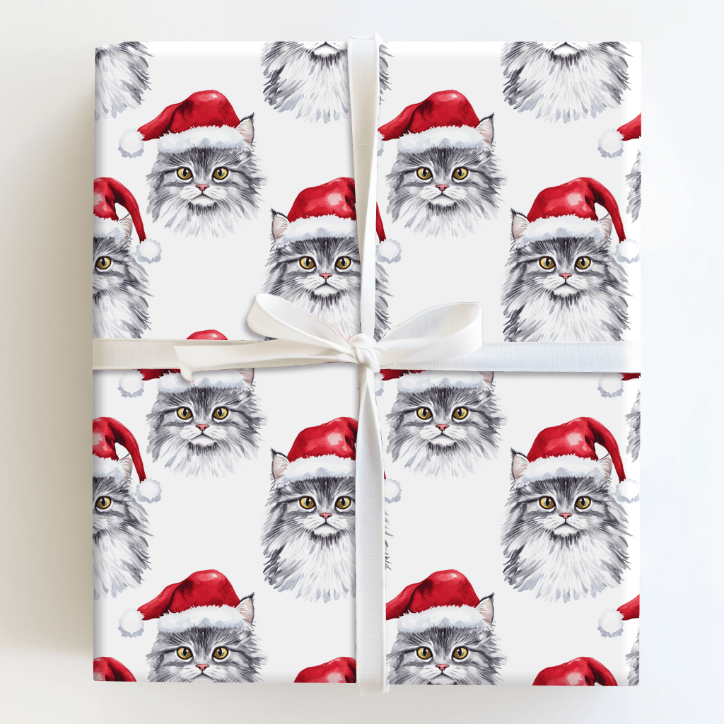 Maine Coon Santa - Wrapping Paper - Aspen & Arlo