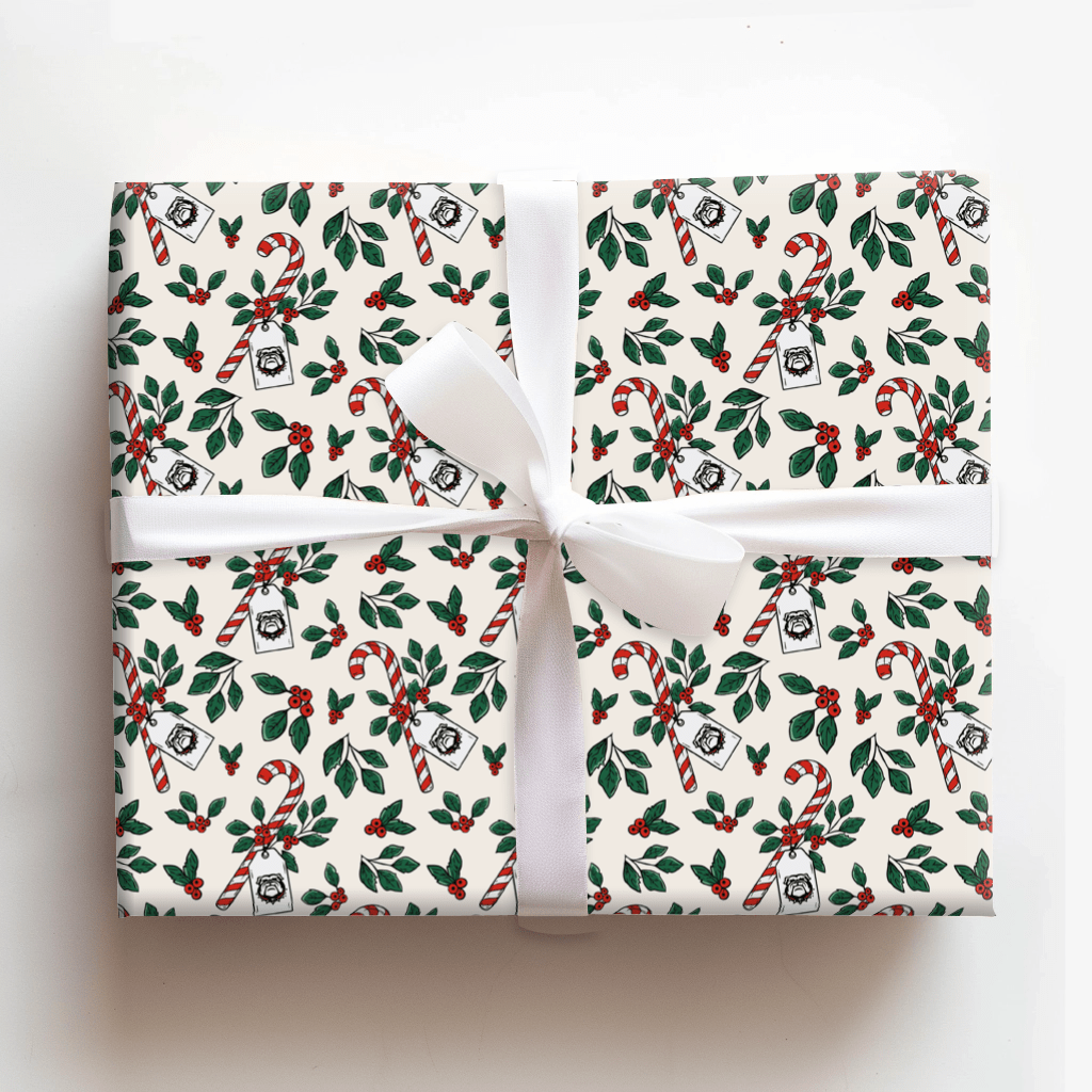 Peppermint Bulldogs - Wrapping Paper - Aspen & Arlo