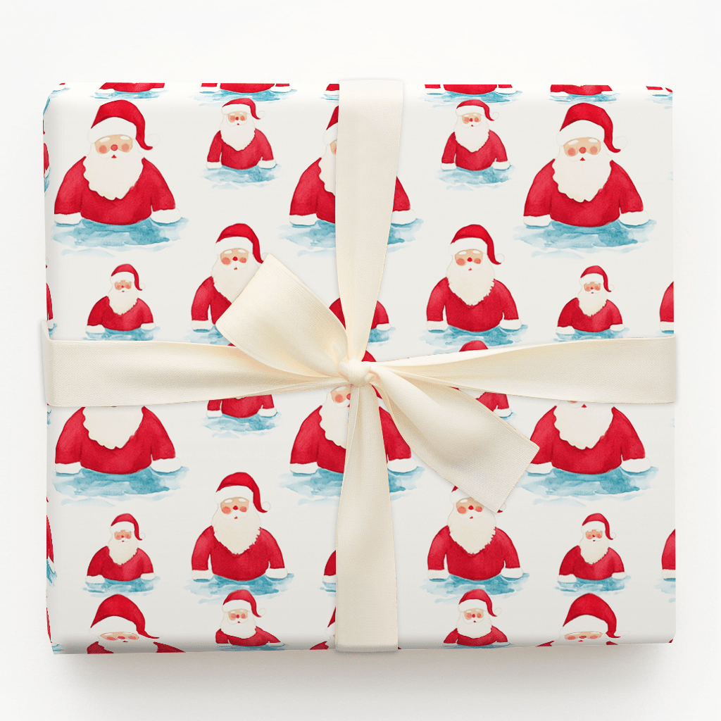 Santa's Swim Suit - Wrapping Paper - Aspen & Arlo