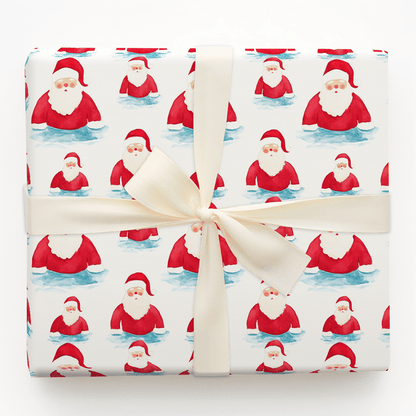 Santa's Swim Suit - Wrapping Paper - Aspen & Arlo