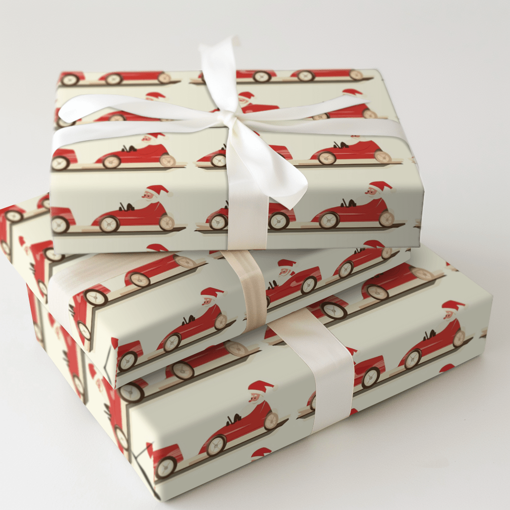 Santas Fast Lane - Wrapping Paper - Aspen & Arlo