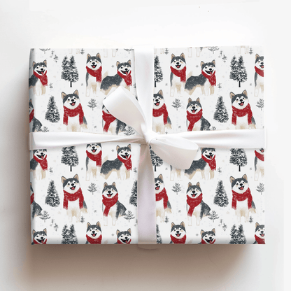 Snow Day for Akitas - Wrapping Paper - Aspen & Arlo