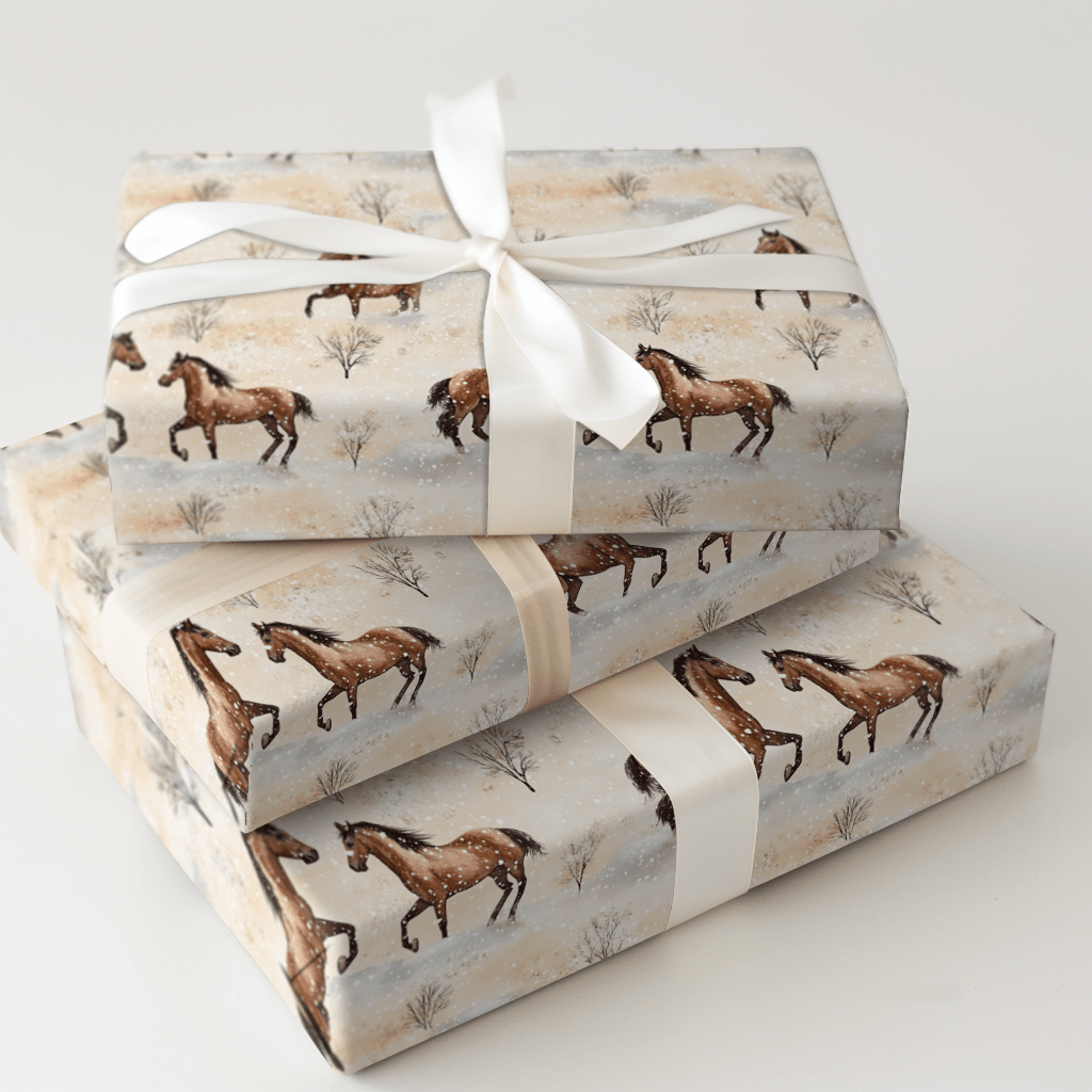Snow Day for Arabian Horse - Wrapping Paper - Aspen & Arlo