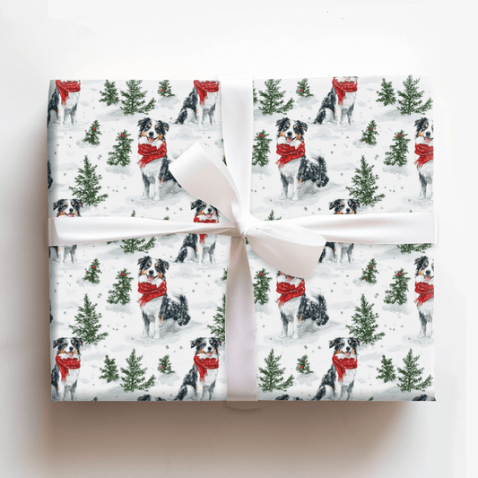 Snow Day for Australian Sheps - Wrapping Paper - Aspen & Arlo
