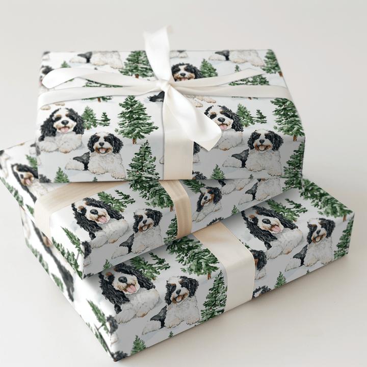 Snow Day for Bernadoodle - Wrapping Paper - Aspen & Arlo